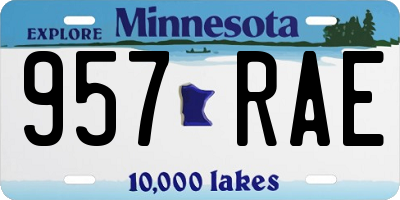 MN license plate 957RAE
