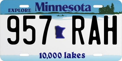 MN license plate 957RAH