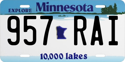 MN license plate 957RAI