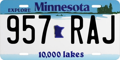 MN license plate 957RAJ