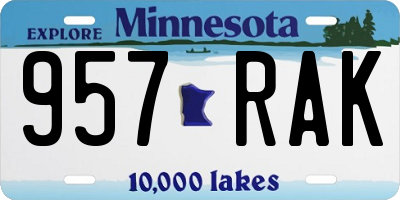 MN license plate 957RAK