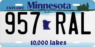 MN license plate 957RAL