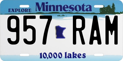 MN license plate 957RAM