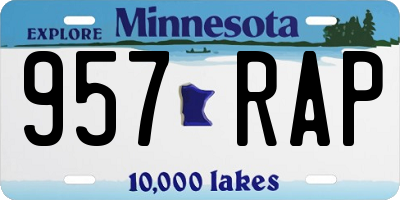 MN license plate 957RAP