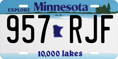 MN license plate 957RJF