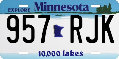 MN license plate 957RJK