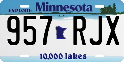 MN license plate 957RJX