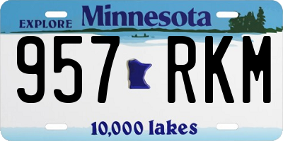 MN license plate 957RKM