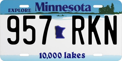 MN license plate 957RKN