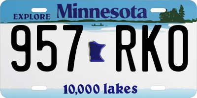 MN license plate 957RKO