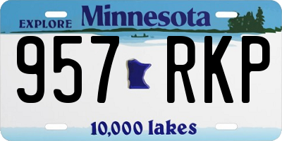 MN license plate 957RKP