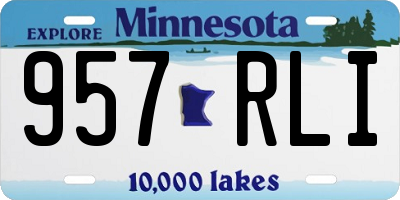 MN license plate 957RLI