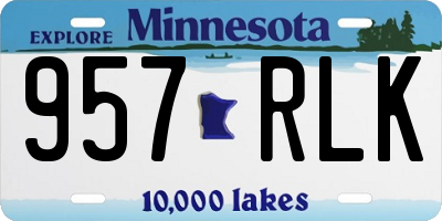 MN license plate 957RLK