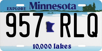MN license plate 957RLQ