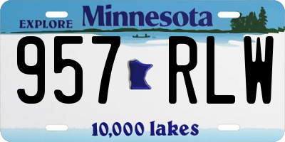 MN license plate 957RLW