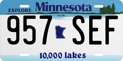 MN license plate 957SEF