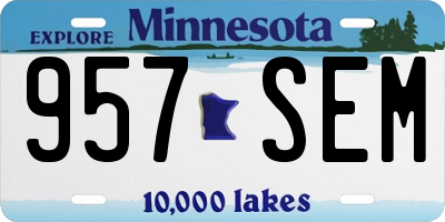 MN license plate 957SEM