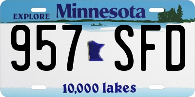 MN license plate 957SFD