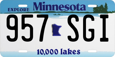 MN license plate 957SGI