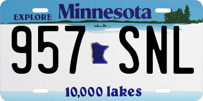 MN license plate 957SNL