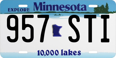 MN license plate 957STI