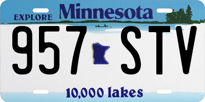 MN license plate 957STV