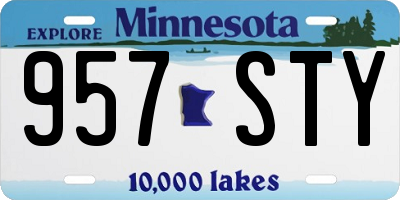 MN license plate 957STY