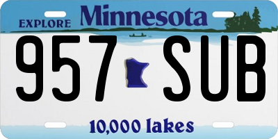 MN license plate 957SUB