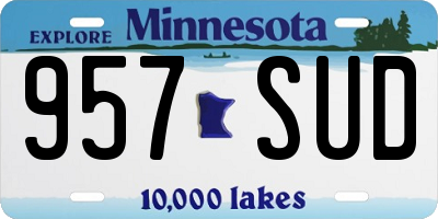 MN license plate 957SUD