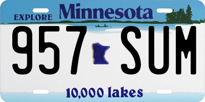 MN license plate 957SUM
