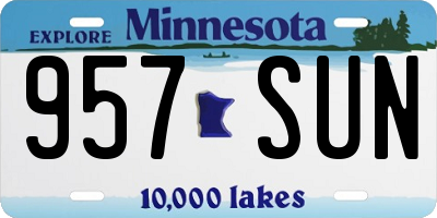 MN license plate 957SUN