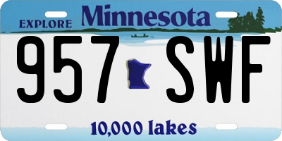 MN license plate 957SWF