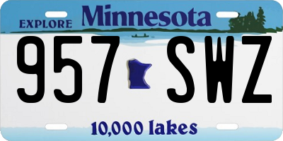 MN license plate 957SWZ