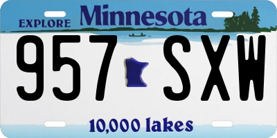 MN license plate 957SXW