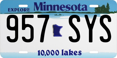 MN license plate 957SYS