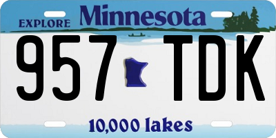 MN license plate 957TDK