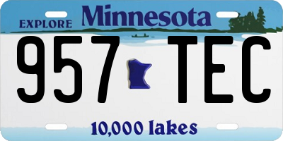 MN license plate 957TEC