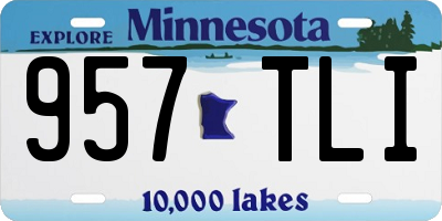MN license plate 957TLI