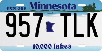 MN license plate 957TLK