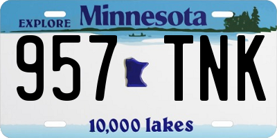 MN license plate 957TNK