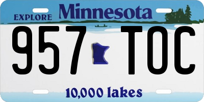 MN license plate 957TOC