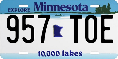 MN license plate 957TOE