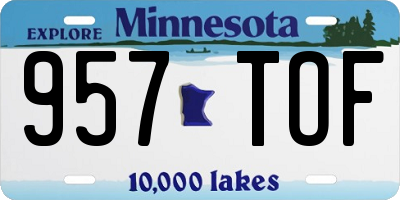 MN license plate 957TOF