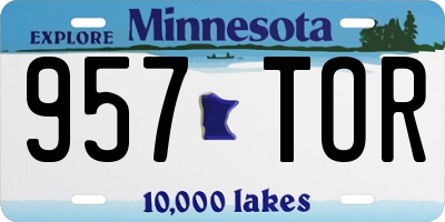MN license plate 957TOR