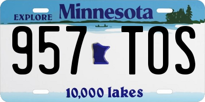 MN license plate 957TOS