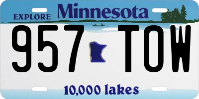 MN license plate 957TOW