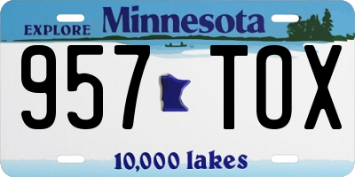MN license plate 957TOX