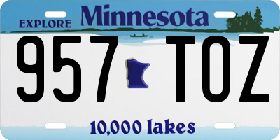 MN license plate 957TOZ