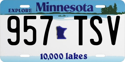 MN license plate 957TSV