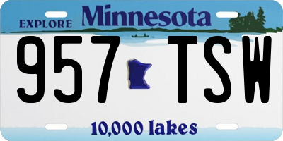 MN license plate 957TSW